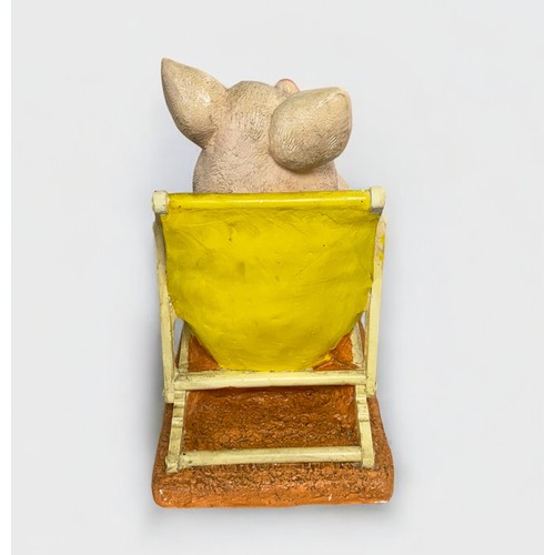 30 - Terry Webster (British, 1941-2024), 
Big Pig in Deckchair,
Plaster, 
45cm