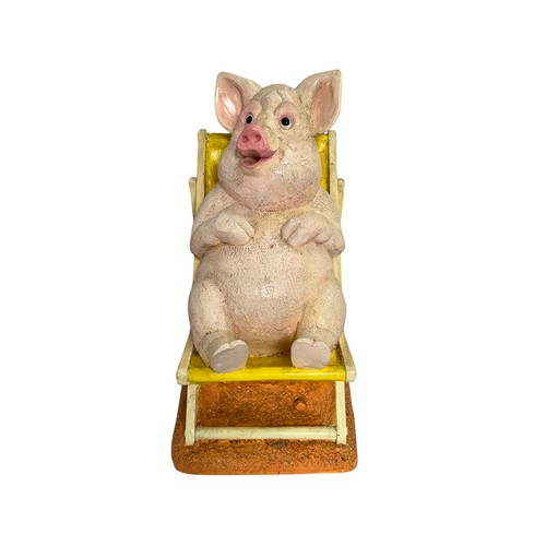 30 - Terry Webster (British, 1941-2024), 
Big Pig in Deckchair,
Plaster, 
45cm