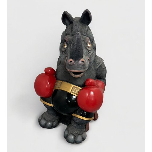 26 - Terry Webster (British, 1941-2024), 
Boxing Rhino, 
Plaster, 
61cm.