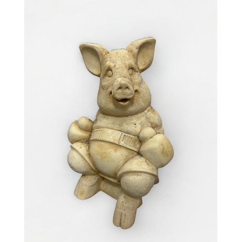 27 - Terry Webster (British, 1941-2024), 
Boxing Pig
Unpainted plaster, 
38cm.