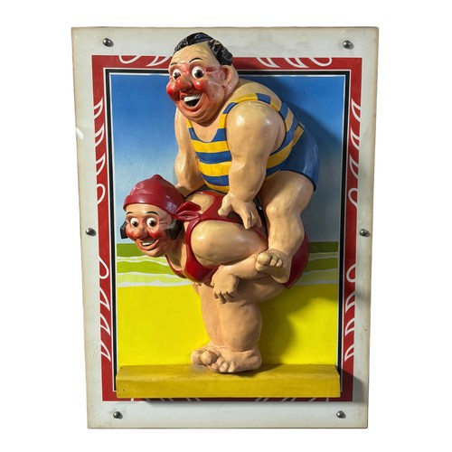 7 - Terry Webster (British, 1941-2024), 
Leap Frog Seaside Plaque, 
Plater and acrylic, 
74cm x 54cm.