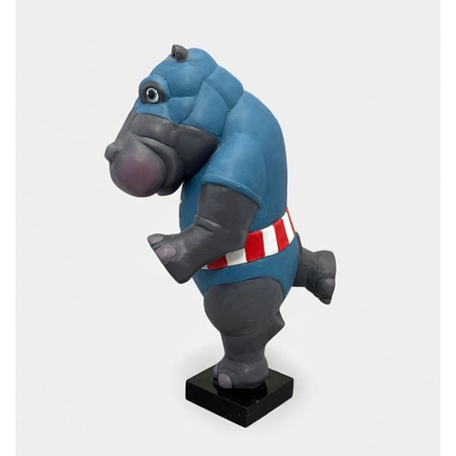 67 - Terry Webster (British, 1941-2024), 
Captain Hippo, 
Composite resin, 
33cm.