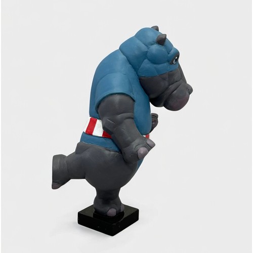 67 - Terry Webster (British, 1941-2024), 
Captain Hippo, 
Composite resin, 
33cm.