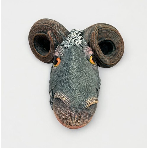 68 - Terry Webster (British, 1941-2024), 
Rams head, 
Composite resin. 
20m.