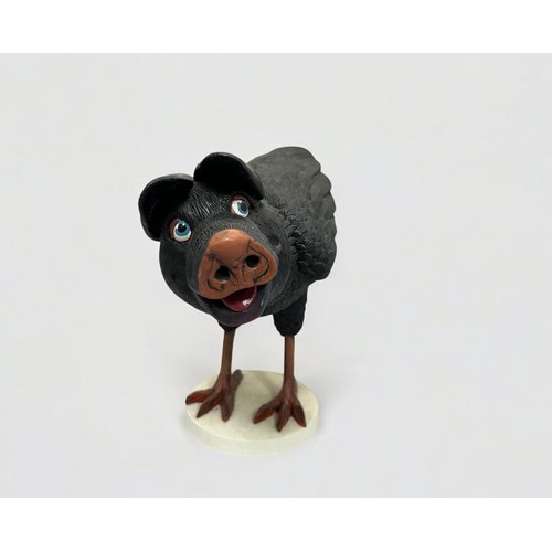 59 - Terry Webster (British, 1941-2024), 
Pig Raven, 
Composite resin, 
25cm.