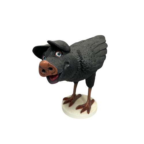 59 - Terry Webster (British, 1941-2024), 
Pig Raven, 
Composite resin, 
25cm.