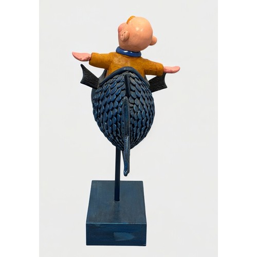 16 - Terry Webster (British, 1941-2024), 
Fish Ride, 
Composite resin on wooden plinth, 
37cm.