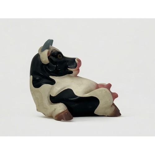 71 - Terry Webster (British, 1941-2024), 
Reclining Cow, 
Plaster, 
15cm.