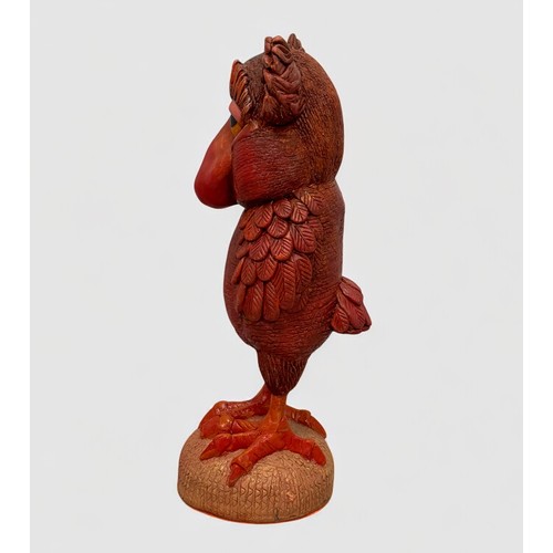 54 - Terry Webster (British, 1941-2024),
Red Owl, 
Composite resin, 
28cm.