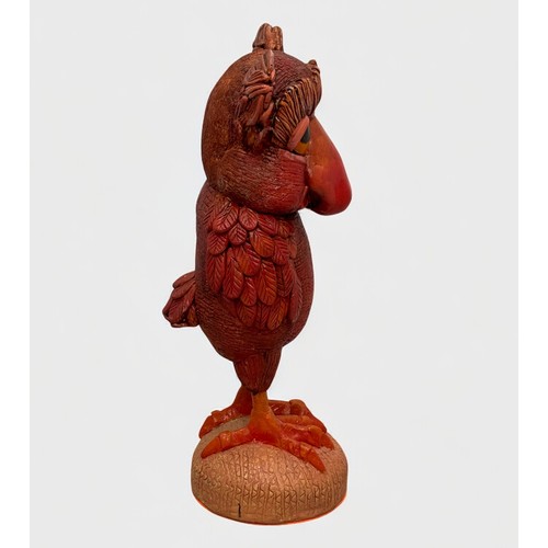 54 - Terry Webster (British, 1941-2024),
Red Owl, 
Composite resin, 
28cm.