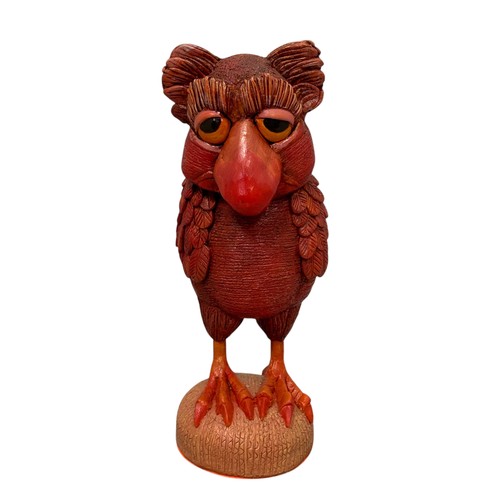 54 - Terry Webster (British, 1941-2024),
Red Owl, 
Composite resin, 
28cm.