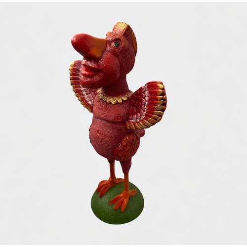 47 - Terry Webster (British, 1941-2024), 
Red bird, 
Composite resin, 
36cm.