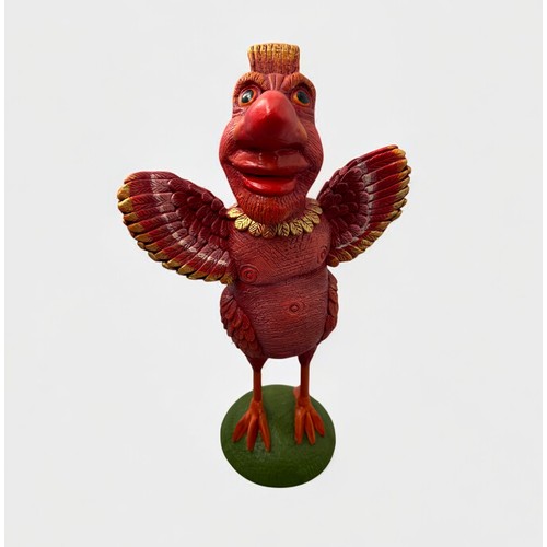 47 - Terry Webster (British, 1941-2024), 
Red bird, 
Composite resin, 
36cm.