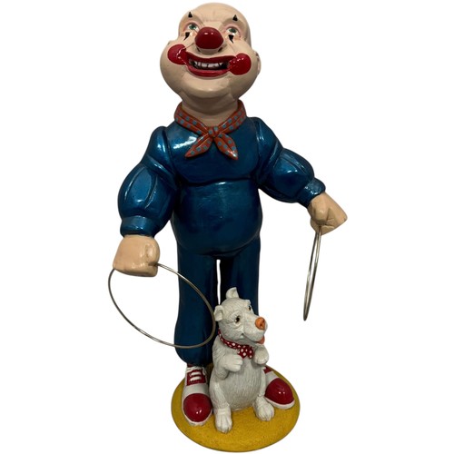 13 - Terry Webster (British, 1941-2024), 
Clown with Dog, 
Composite resin, 
38cm.