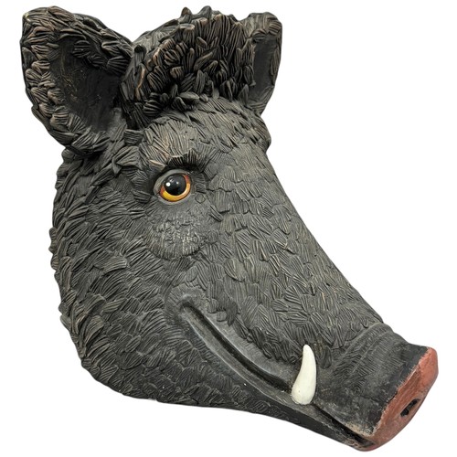 33 - Terry Webster (British, 1941-2024), 
Boars Head, 
Paper mâché, 
37cm.