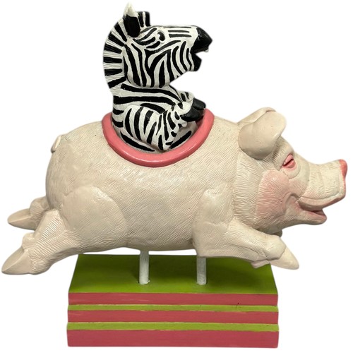 34 - Terry Webster (British, 1941-2024),
Zebra in Pig Ride, 
Composite resin, 
32cm.