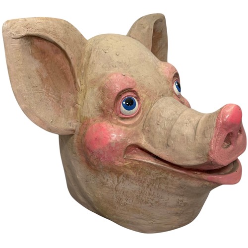 62 - Terry Webster (British, 1941-2024), 
Pigs Head, 
Paper mâché, 
40cm.