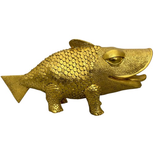 65 - Terry Webster (British, 1941-2024), 
Golden Fish, 
Composite resin, 
22cm.