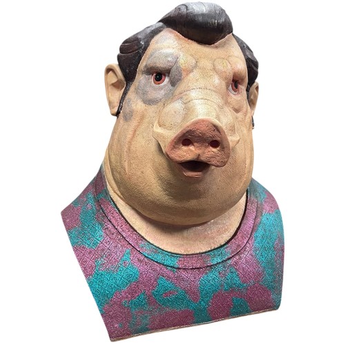 29 - Terry Webster (British, 1941-2024),
Pig man, 
Plaster, 
43cm.