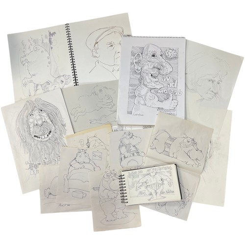 123 - Terry Webster (British, 1941-2024),
Various sketches, 
Large number of original preparatory drawings... 