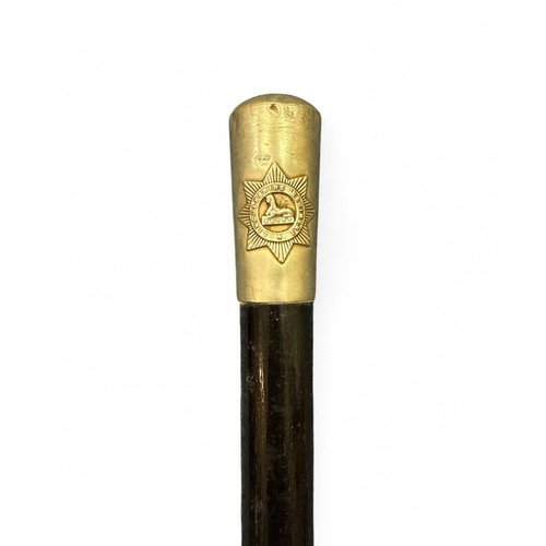 122 - Truncheon, Walking Stick, Swagger Stick: Leather bound swagger stick 50cm, Oak truncheon 53cm and Re... 