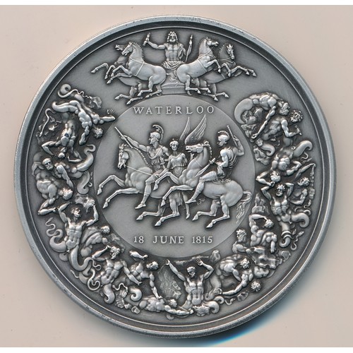 169 - The Royal Mint 2015 Pistrucci Waterloo Medal, 250g silver medal limited edition no. 1165/1815, in pr... 