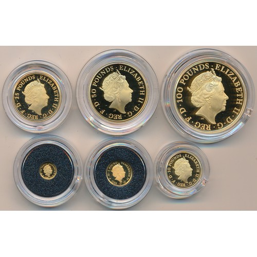 193 - 2020 Britannia UK Premium Six-Coin Gold Proof Set FDC, in Royal Mint presentation case with outer pi... 