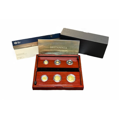 193 - 2020 Britannia UK Premium Six-Coin Gold Proof Set FDC, in Royal Mint presentation case with outer pi... 