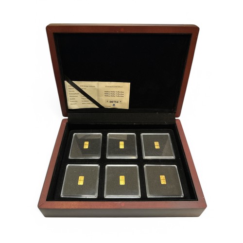 170 - Windsor Mint Million Dollar Collection 14ct Gold Proof Ingot Set of six, in collectors case with cer... 