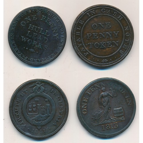 369 - 1812 I.K. Picard Hull  (Yorkshire) Lead Works Penny Token, VF: 1812 Birmingham (Warwickshire) Copper... 