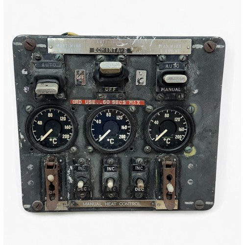 137 - An aircraft Manual Heat Control labelled EMCINTAKE), believed to be from a Vulcan fighter jet. Inscr... 