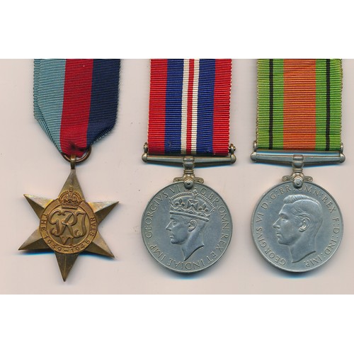 29 - Second World War - D. C. Hopkinson - 1939-1945 Star, Defence Medal and BWM with Navy box of issue ad... 