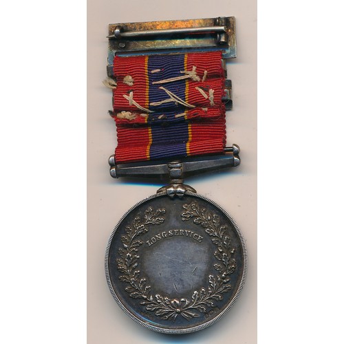 32 - National Fire Brigades Association Long Service Medal (silver) with Twenty Years suspension bar and ... 