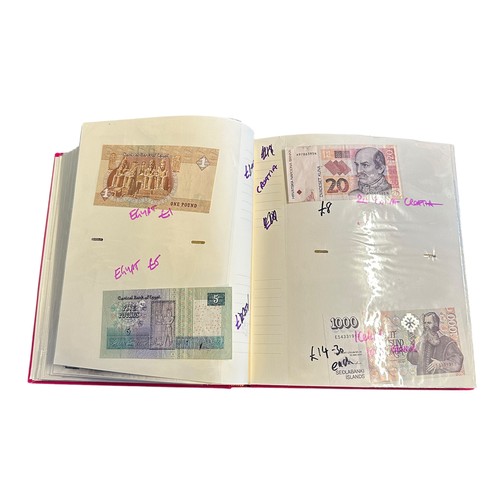 398 - World banknotes (270+), in an album Belarus, Belgium, Egypt, France, GB, Greece, Norway, Scotland, U... 