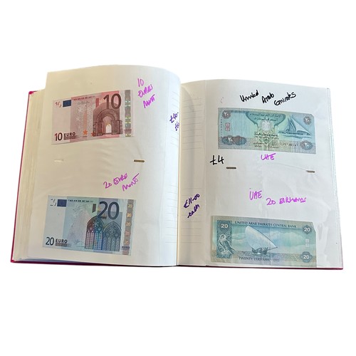 398 - World banknotes (270+), in an album Belarus, Belgium, Egypt, France, GB, Greece, Norway, Scotland, U... 