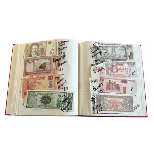 398 - World banknotes (270+), in an album Belarus, Belgium, Egypt, France, GB, Greece, Norway, Scotland, U... 