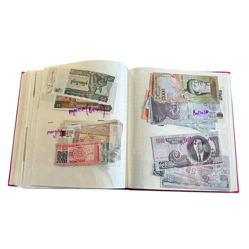 398 - World banknotes (270+), in an album Belarus, Belgium, Egypt, France, GB, Greece, Norway, Scotland, U... 