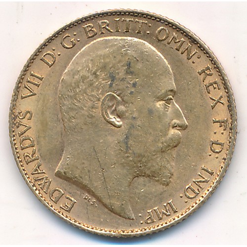 178 - Edward VII 1910 gold half sovereign fine.