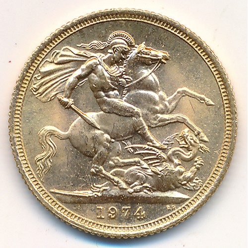 184 - Elizabeth II 1974 full gold sovereign uncirculated.