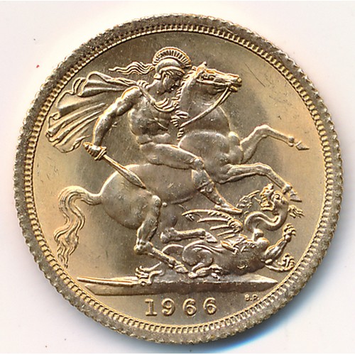 181 - Elizabeth II 1966 full gold sovereign uncirculated.