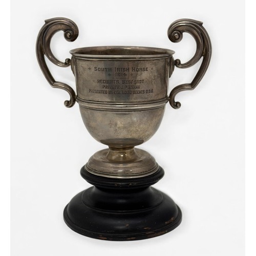 142 - Rare South Irish Horse 1914 presentation prize cup made by West & Son with Dublin 1913 hallmarks, en... 