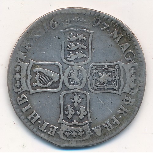 241 - William III 1697Y half crown, fine.