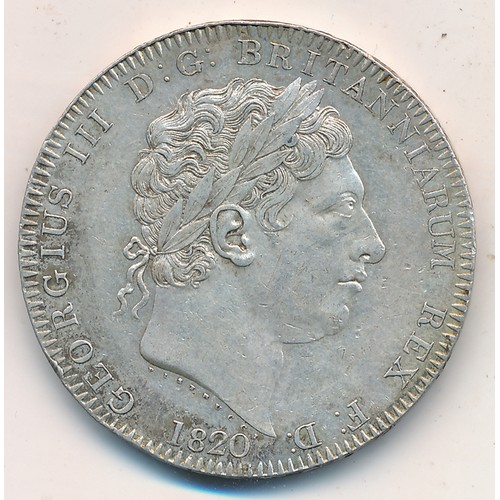 264 - George III 1820 LX crown, very fine.