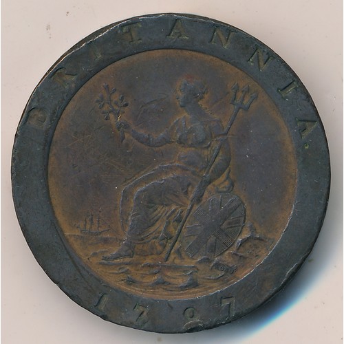 258 - George III 1797 cartwheel twopence, good fine.