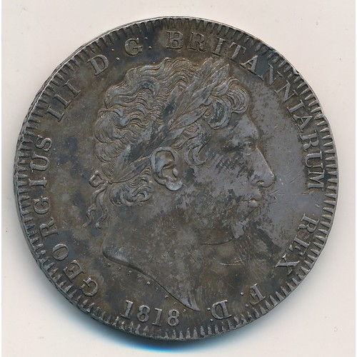 261 - George III 1818 LIX crown, about very fine.