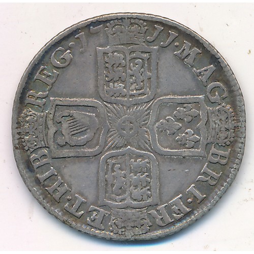 250 - Anne 1711 shilling, fine.