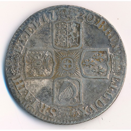 251 - George I 1720 shilling, first bust, plain, fine.