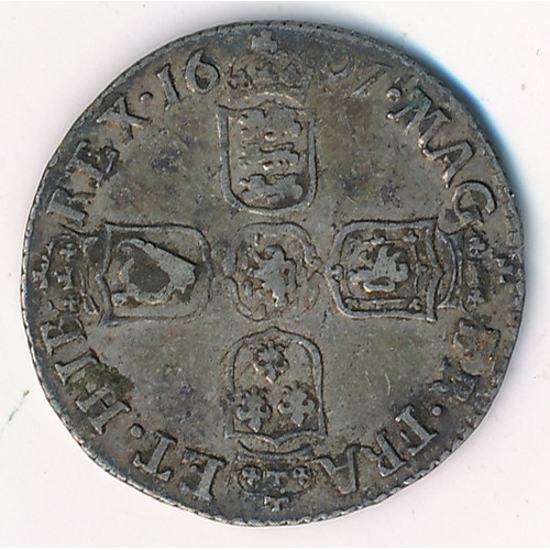 242 - William III 1697 sixpence, good fine.