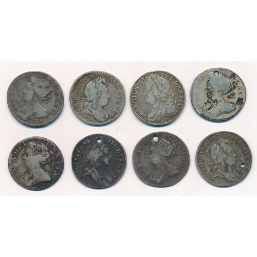 202 - Collection of mainly 18th Century sixpences (8), in mixed condition with 1703, 1709? (date unclear),... 