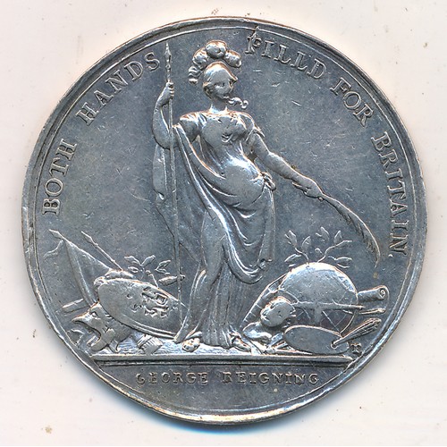 163 - 1736 Jernegans Lottery silver 39mm diameter medallion, originally purchased for the Lottery Prize of... 